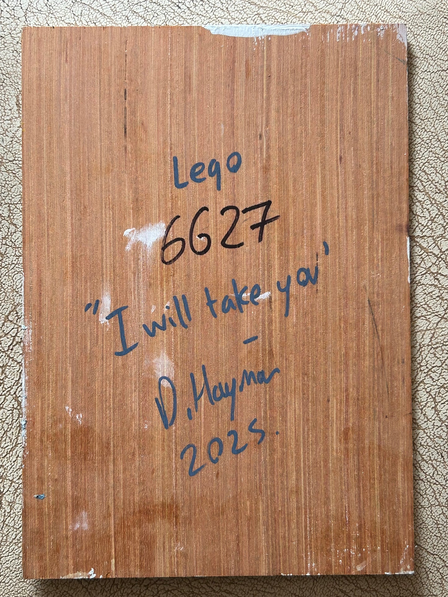 ‘I Will Take You’. Lego 1980 set 6627. A5 painting. Acrylic on board. Framed. 2025