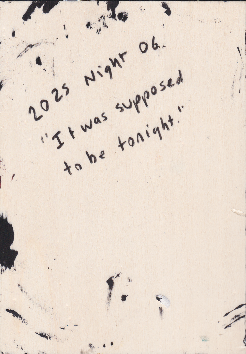 ‘It Was Supposed to be Tonight’ A5 night painting. Acrylic on board. Framed. 2025 06