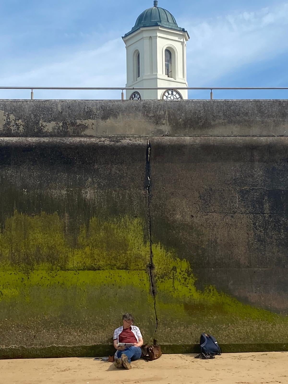 Margate. Sea view from beach in front of Turner Gallery. Painted on site (Au Plein Air)