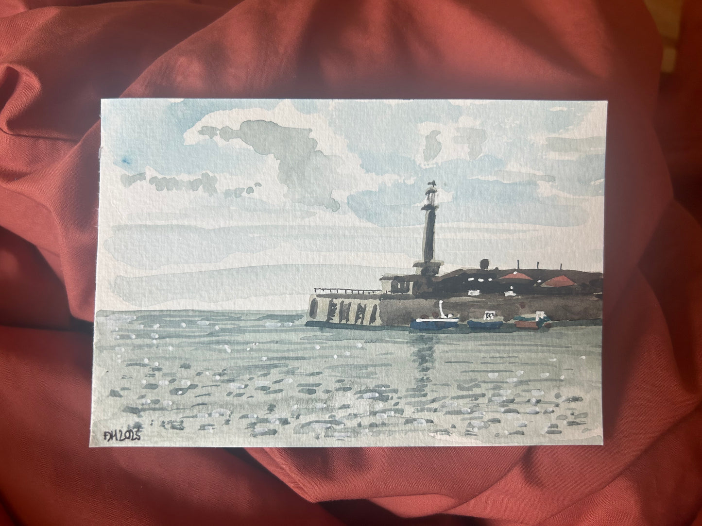 Margate. View of harbour arm from the sea front. Painted on site (Au Plein Air)