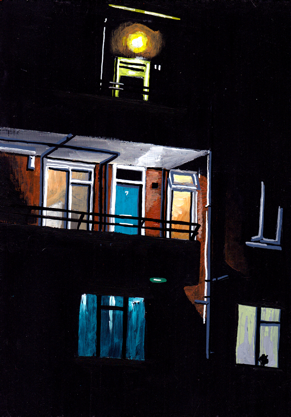 ‘I never pretended’ A5 night painting. Acrylic on board. Framed. 2025 26
