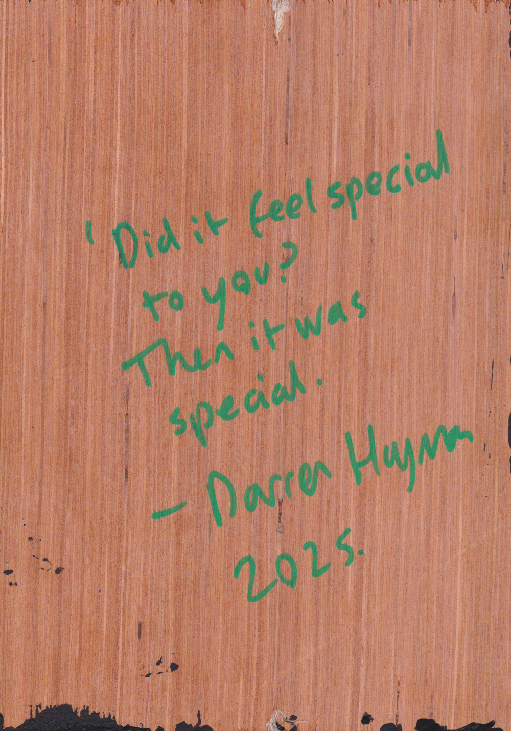 ‘Did it feel special to you? Then it was special’ A5 night painting. Acrylic on board. Framed. 2025 29