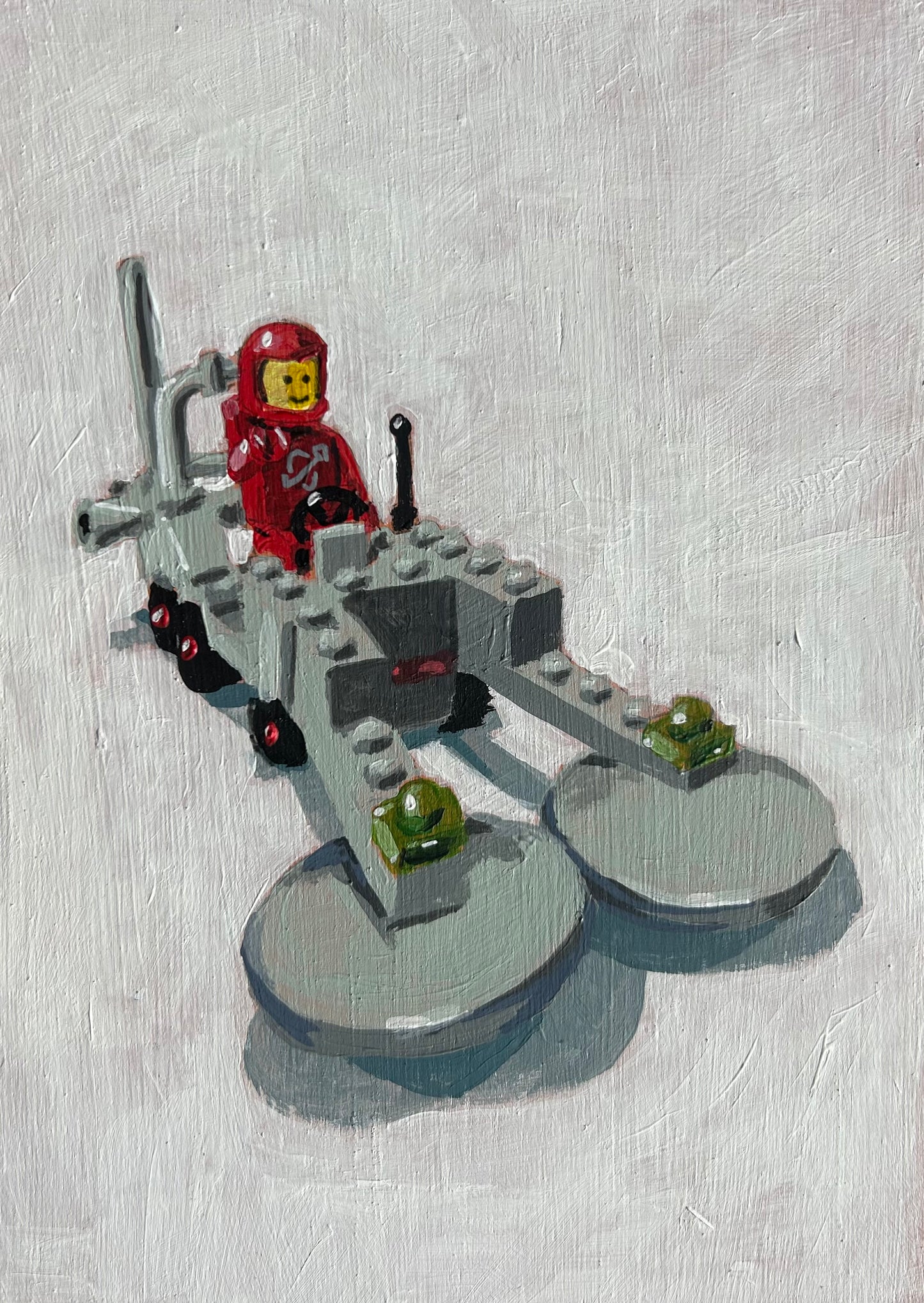 ‘I Will Find You’ Lego 1980 set 6841. A5 painting. Acrylic on board. Framed. 2025