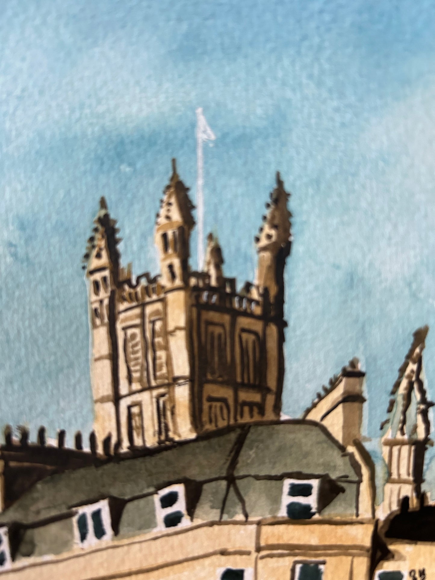 Bath Abbey, watercolour painting