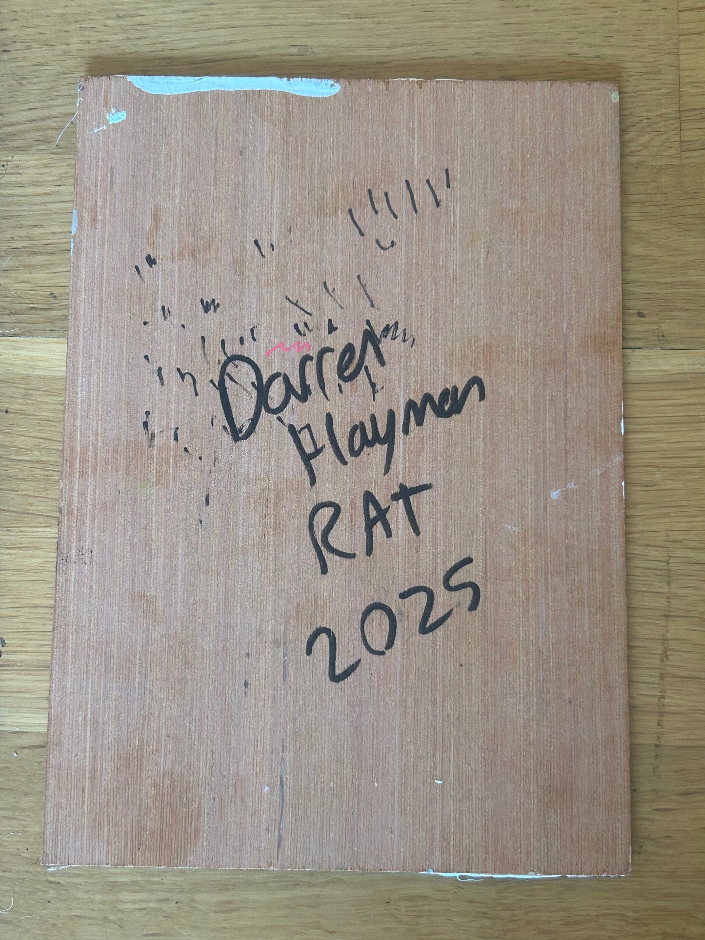 RAT distortion guitar effects pedal. Painting of guitar effects pedal. Acrylic on board. Framed. 2025