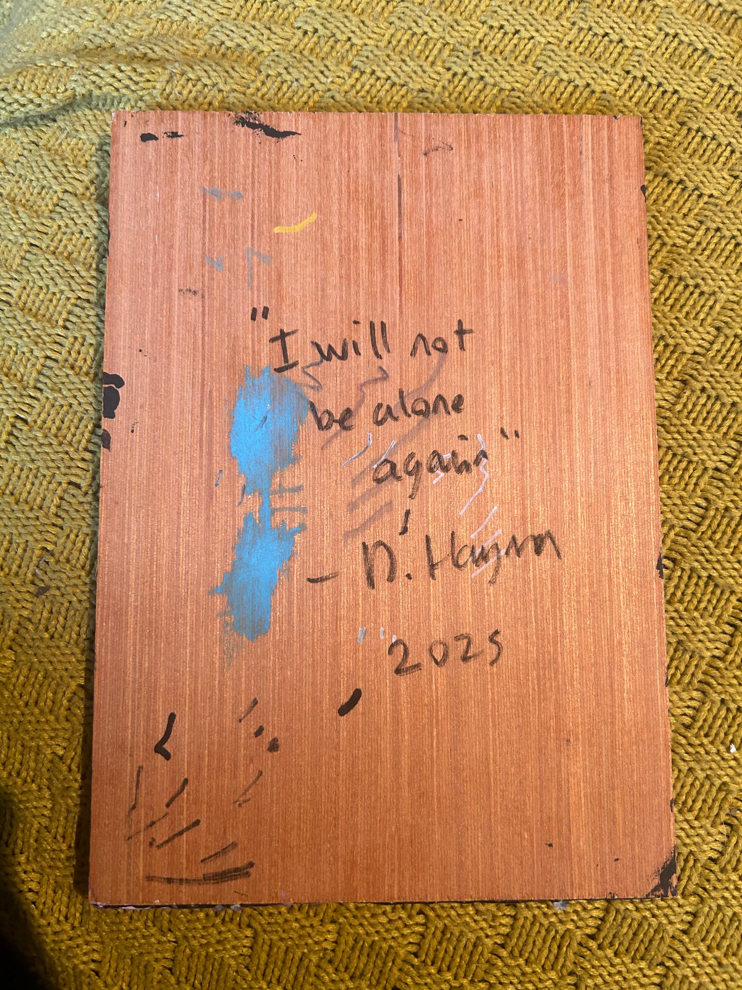 ‘I will not be alone again’ A5 night painting. Acrylic on board. Framed. 2025