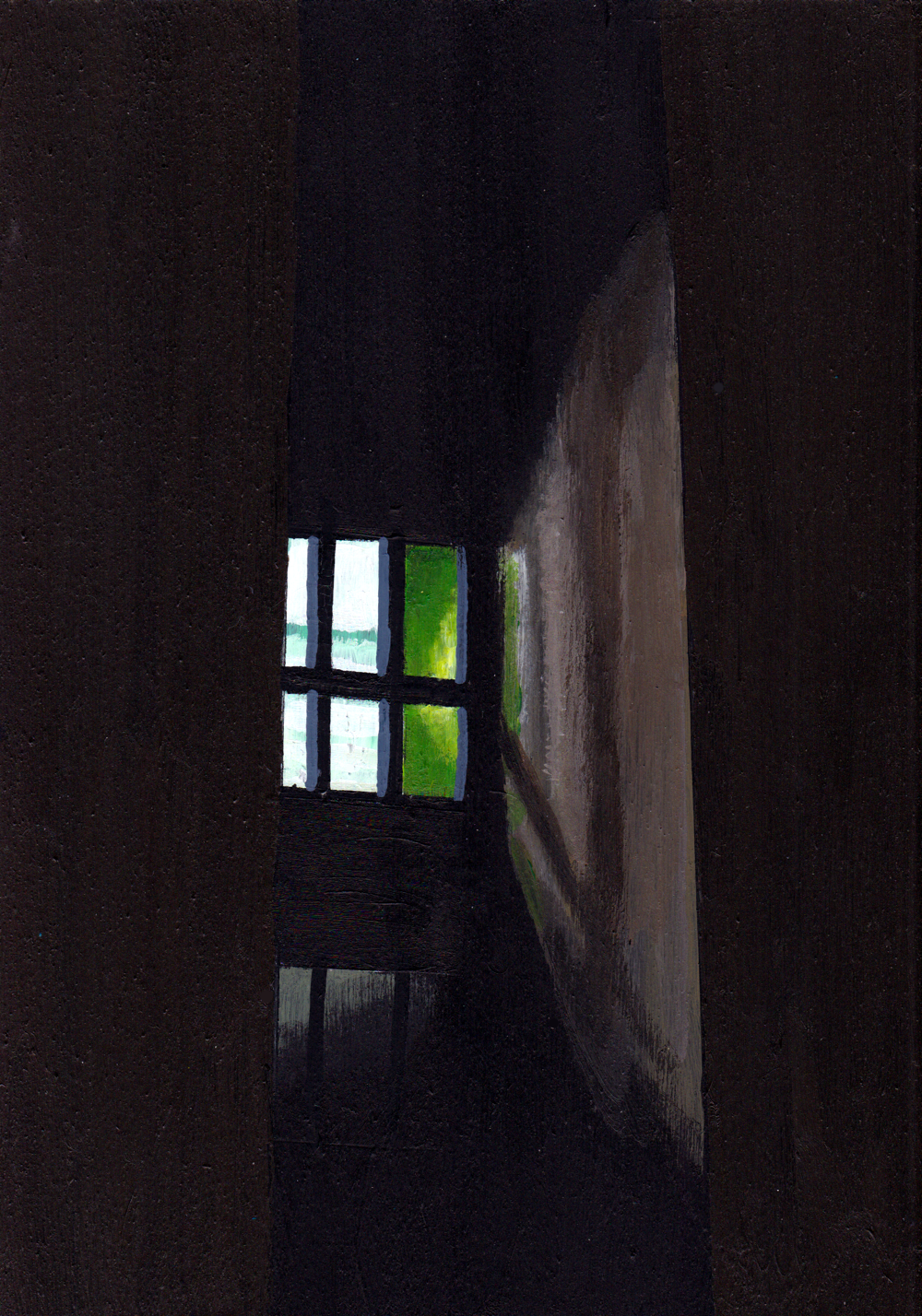 ‘I didn’t mean to burn you’ A5 night painting. Acrylic on board. Framed. 2025 18