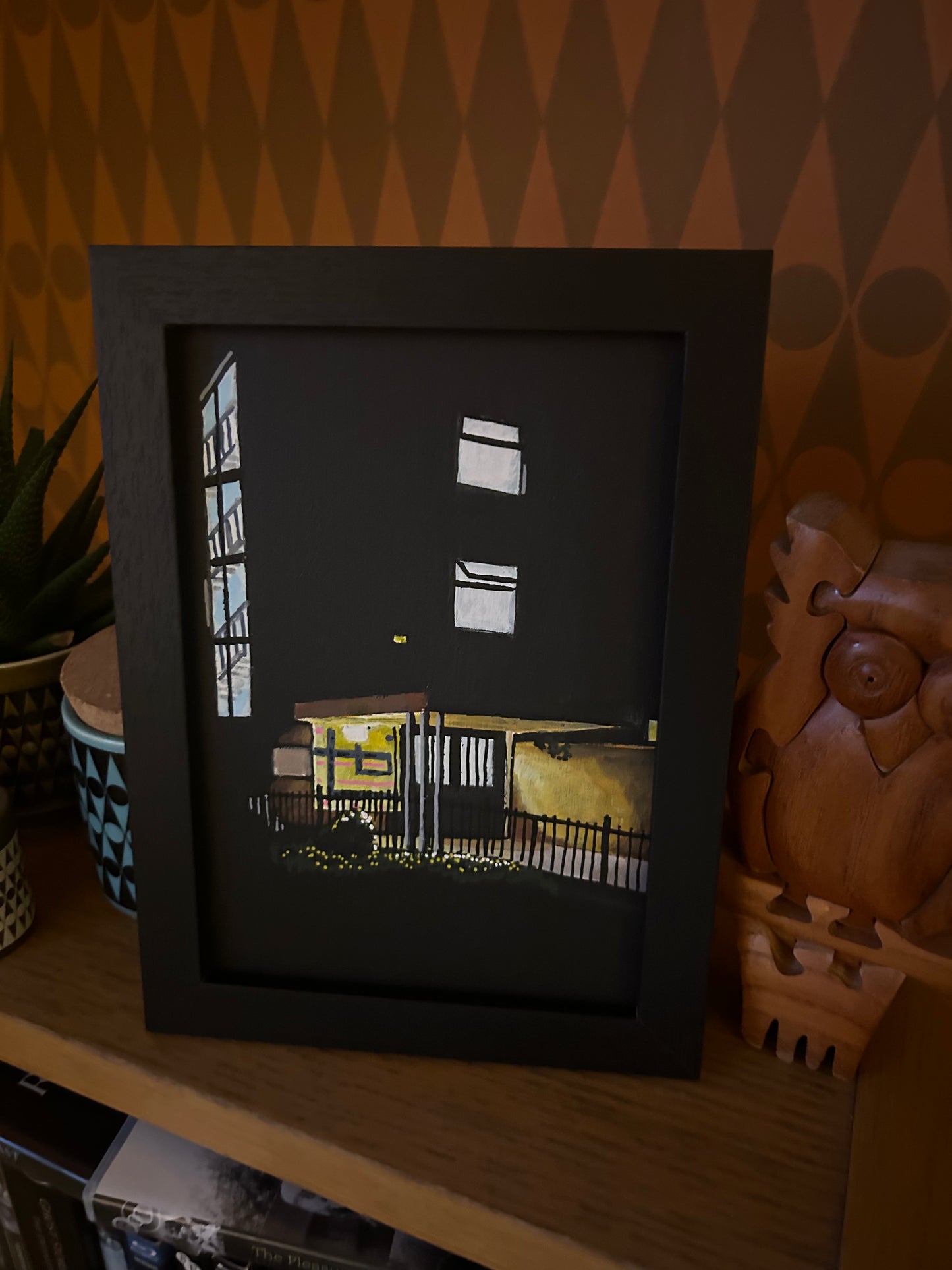 ‘Just Breathe’ A5 night painting. Acrylic on board. Framed. 2025 20