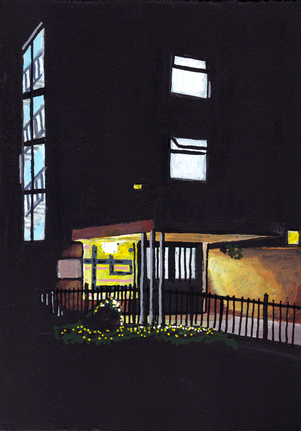 ‘Just Breathe’ A5 night painting. Acrylic on board. Framed. 2025 20