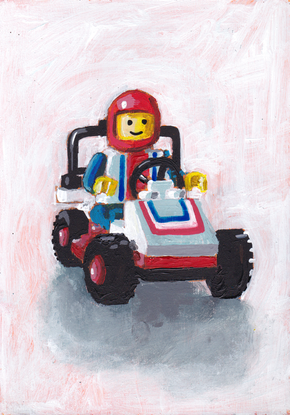 ‘I felt like losing’. Lego set 6609. A5 painting. Acrylic on board. Framed. 2025
