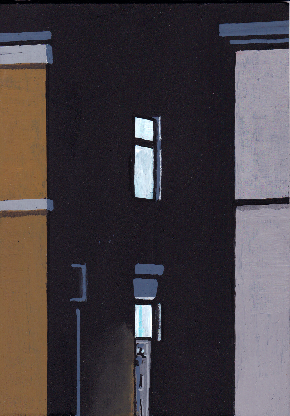 ‘Only if we will be ok after’ A5 night painting. Acrylic on board. Framed. 2025 22