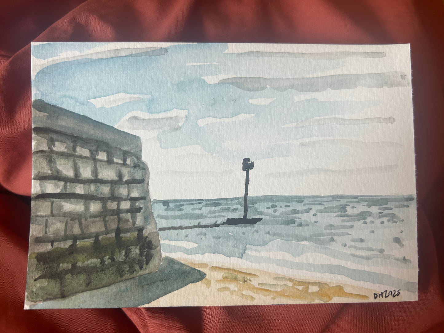 Margate. Sea view from beach in front of Turner Gallery. Painted on site (Au Plein Air)