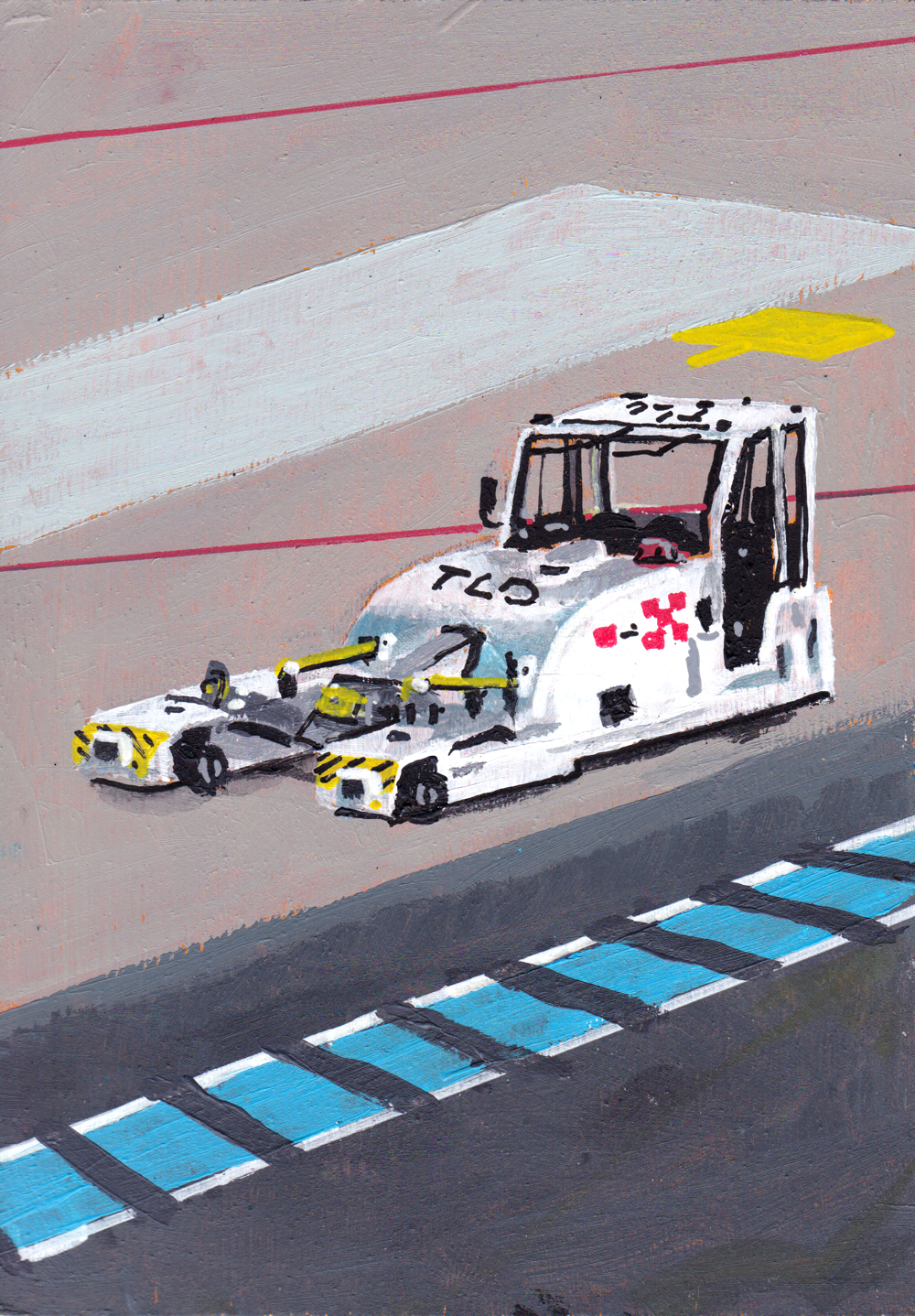 A5 Painting of Airport Vehicle 05 'I Can Wait Forever'