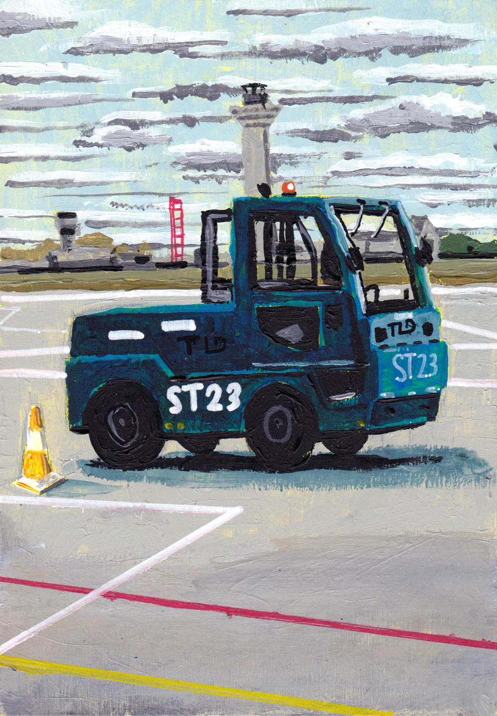 A5 Painting of Airport Vehicle 01 'Let Me Help You'