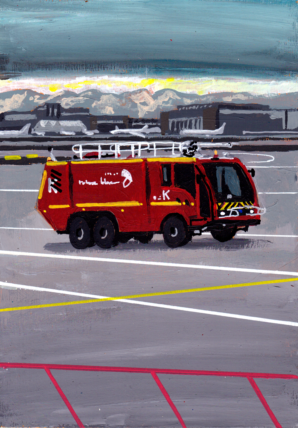 A5 Painting of Airport Vehicle 07 'I was always ready'