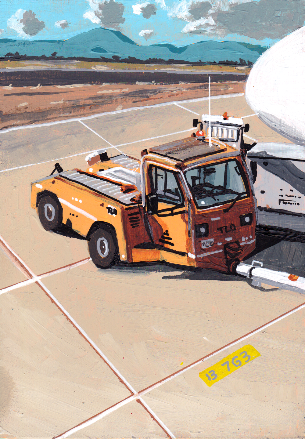 A5 Painting of Airport Vehicle 08 'I belong'