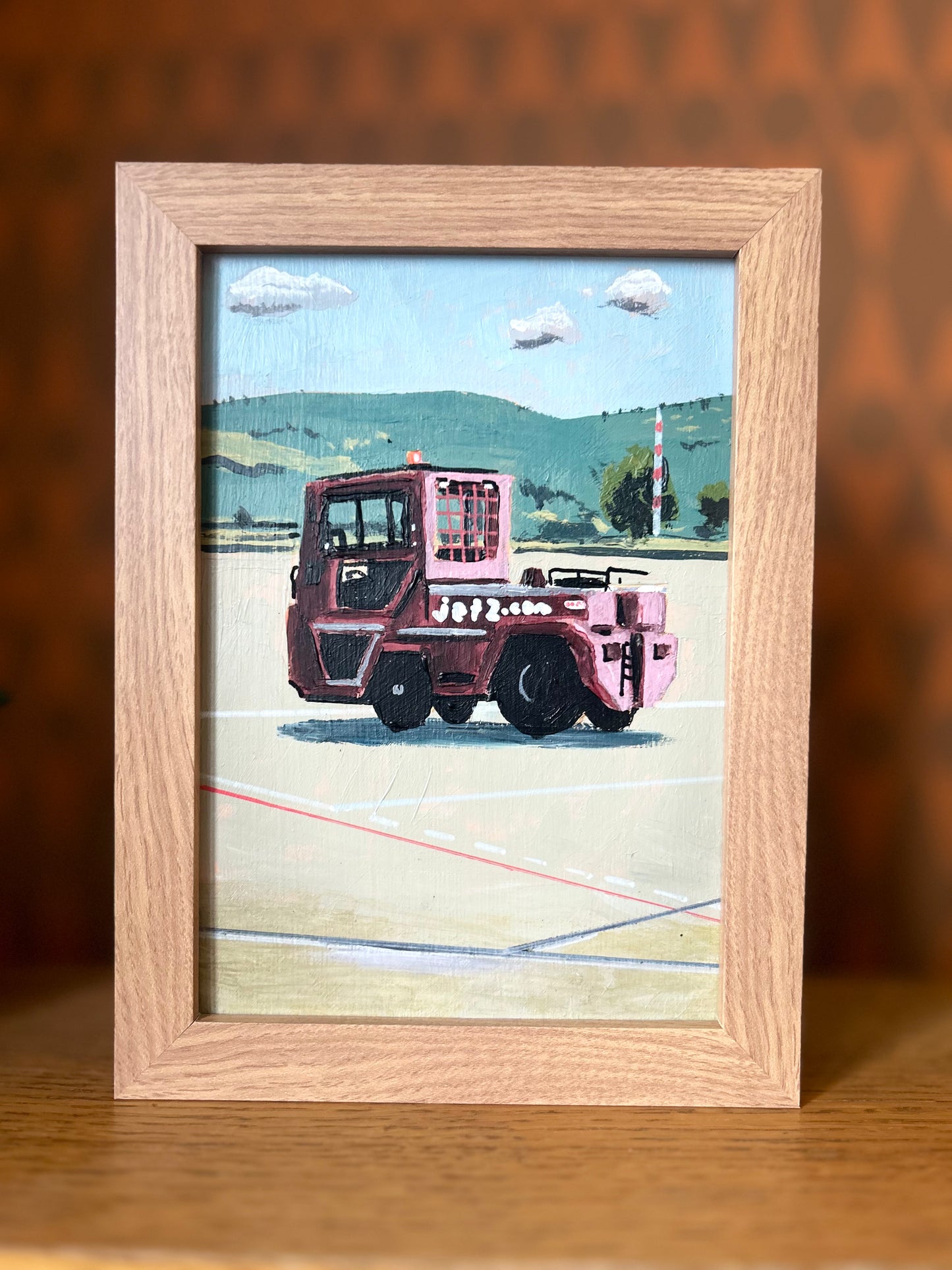 A5 Painting of Airport Vehicle 02 'I'll be here when you get back'
