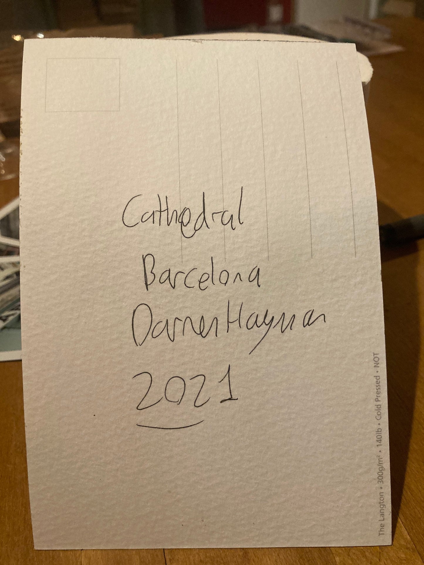 Postcard painting (A6) of the Cathedral, Barcelona. watercolour.