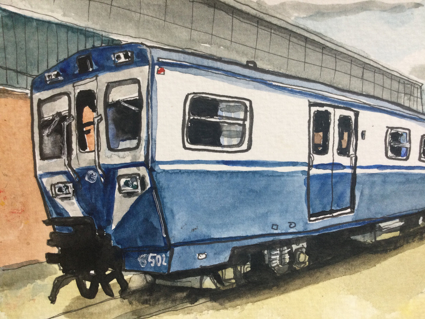 Postcard painting of Feve series 3500, Spain. Watercolour.