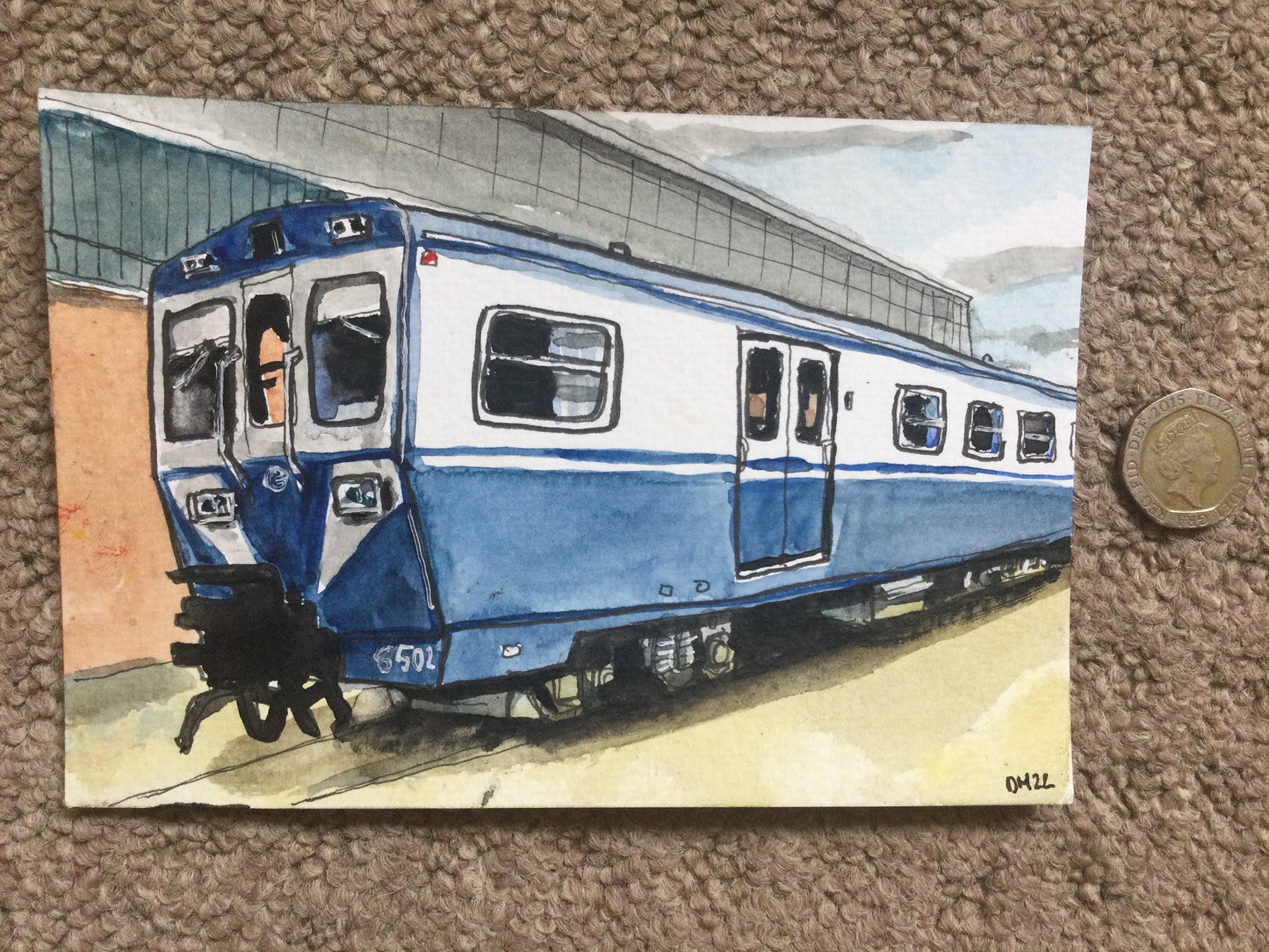 Postcard painting of Feve series 3500, Spain. Watercolour.