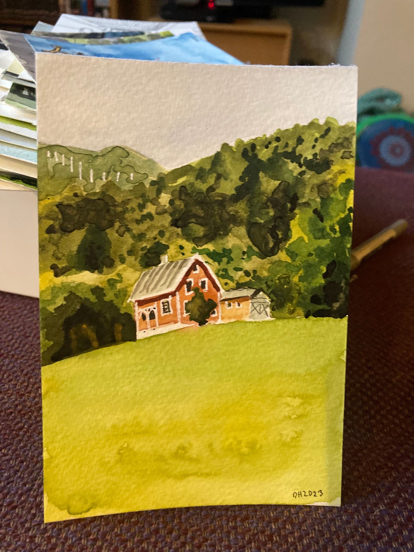 Bjorke Norway (postcard painting) 2