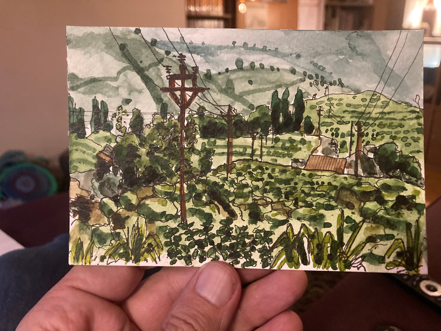 Darjeeling, India. Postcard painting 2