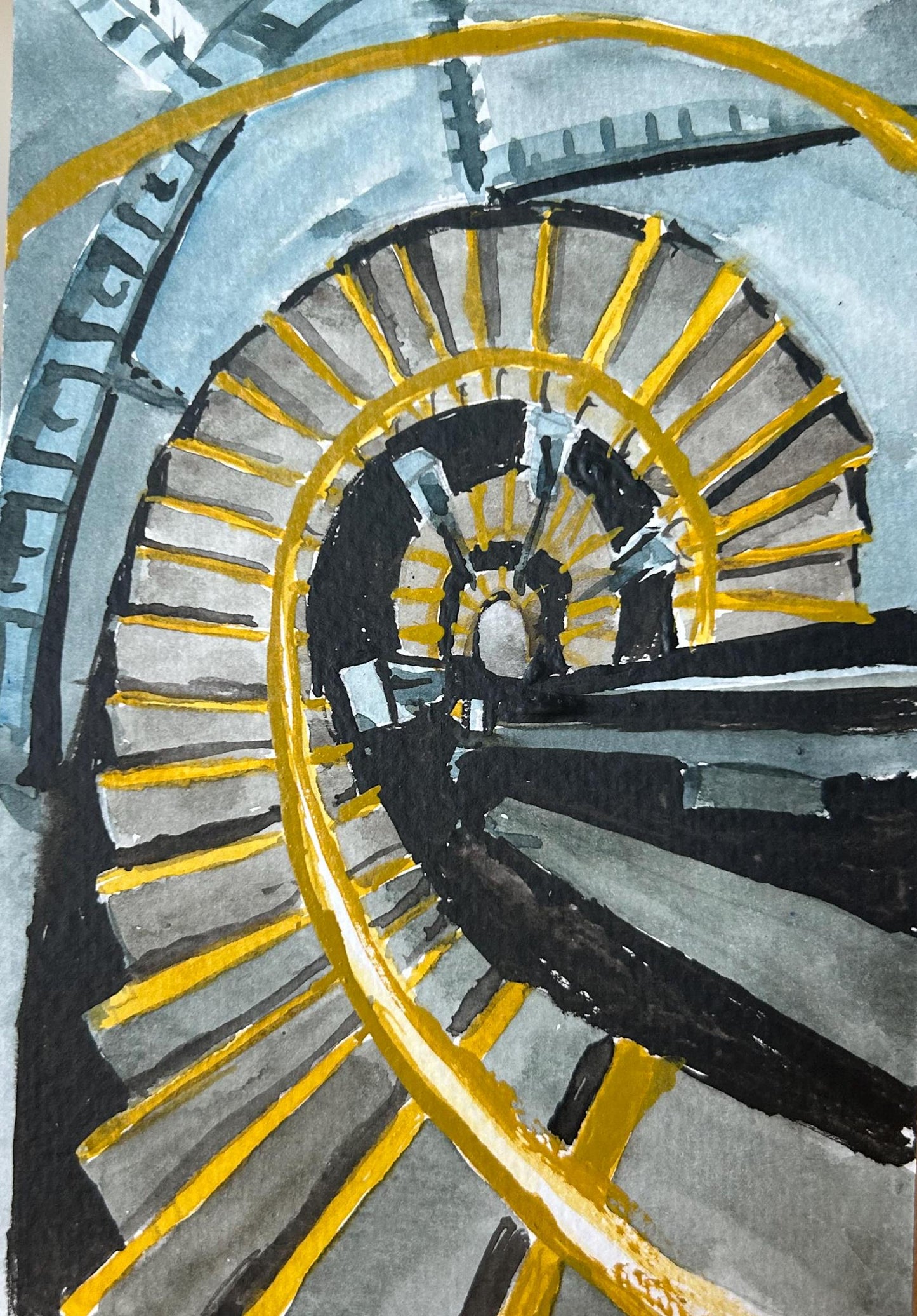 Borough Underground Station. London. Postcard painting. Watercolour. 2/2