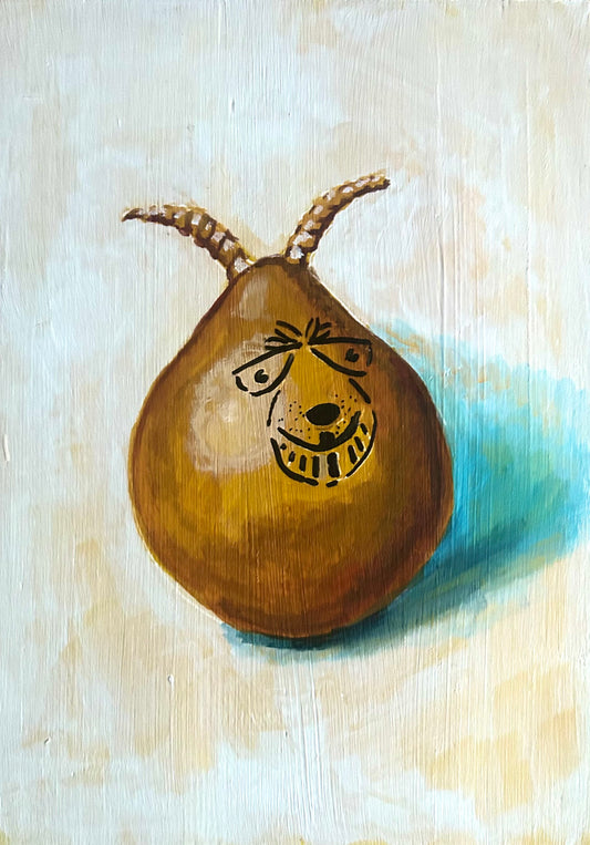 ‘I Was Yours’ Painting of Space Hopper toy. Acrylic on board. Framed. 2025.