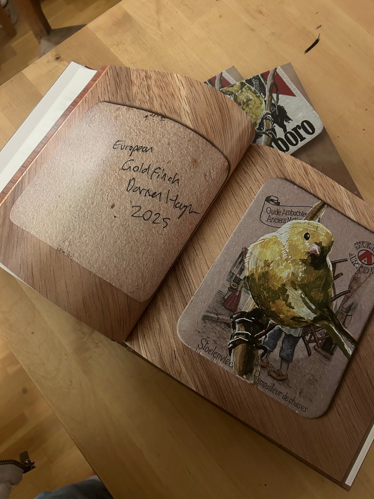 Birds on Beer Mats. A 104 page hardback book. 21cm x 21cm.