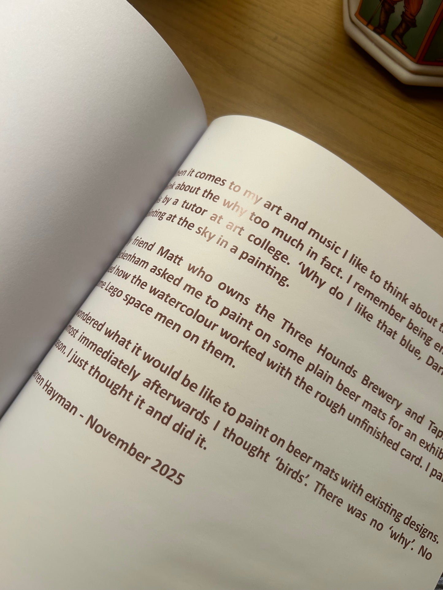 Birds on Beer Mats. A 104 page hardback book. 21cm x 21cm.