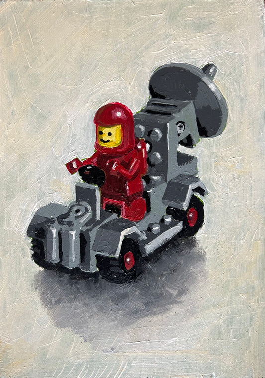 ‘I Will Hear You’. Lego 1979 set 889. A5 painting. Acrylic on board. Framed. 2025