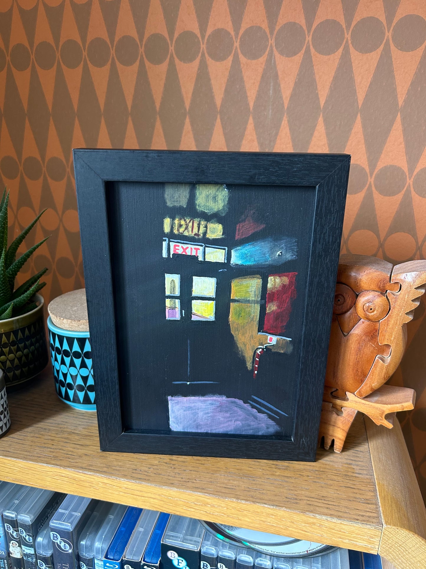 ‘I Have Done This Before’ A5 night painting. Acrylic on board. Framed. 2026