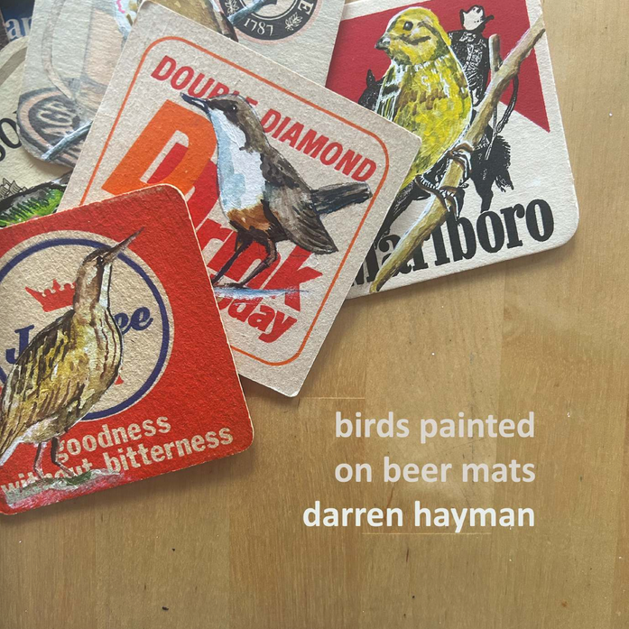 Birds on Beer Mats. A 104 page hardback book. 21cm x 21cm.