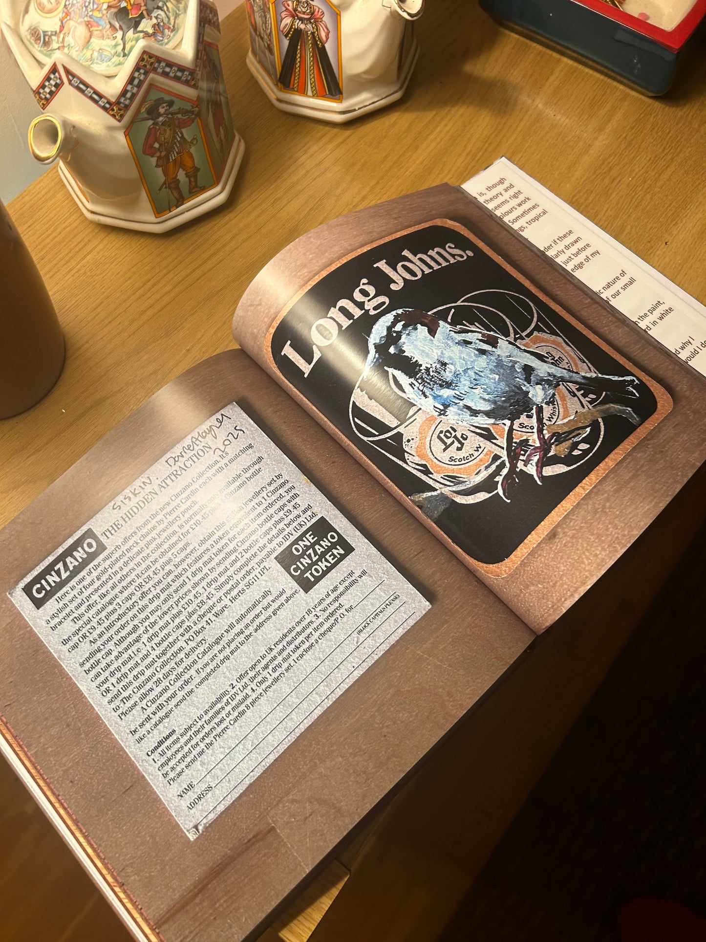 Birds on Beer Mats. A 104 page hardback book. 21cm x 21cm.