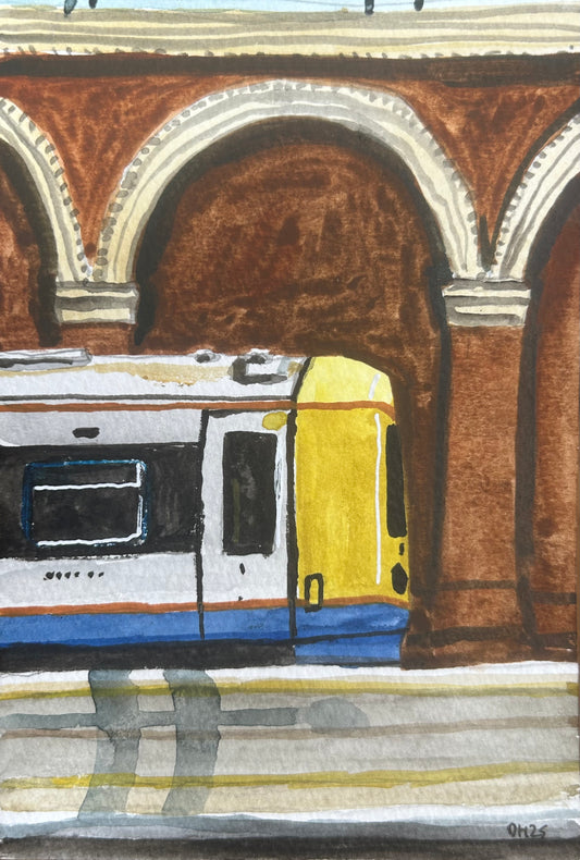 Crystal Palace Overground Station 2/3. London. Postcard painting. Watercolour.