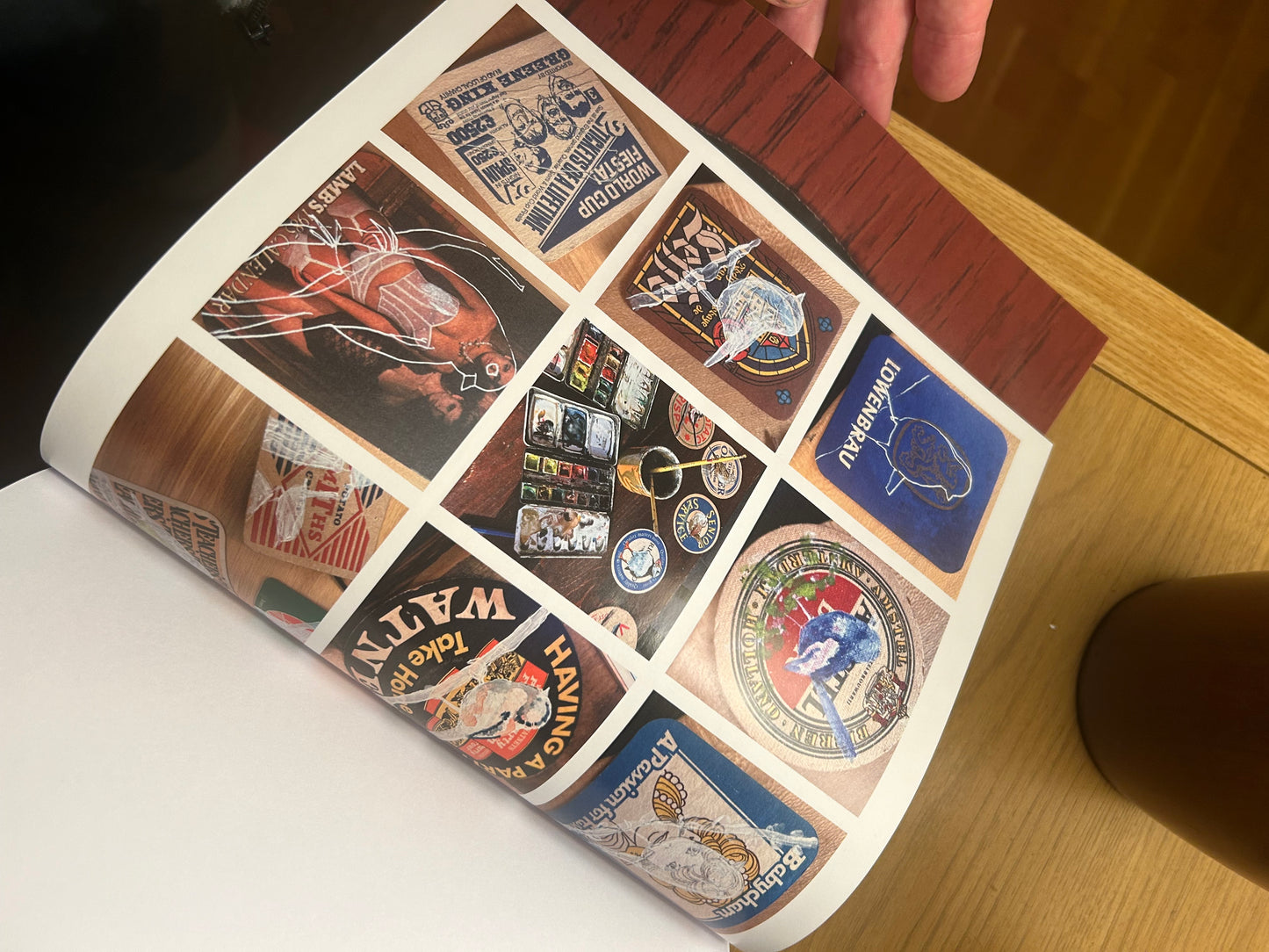 Birds on Beer Mats. A 104 page hardback book. 21cm x 21cm.