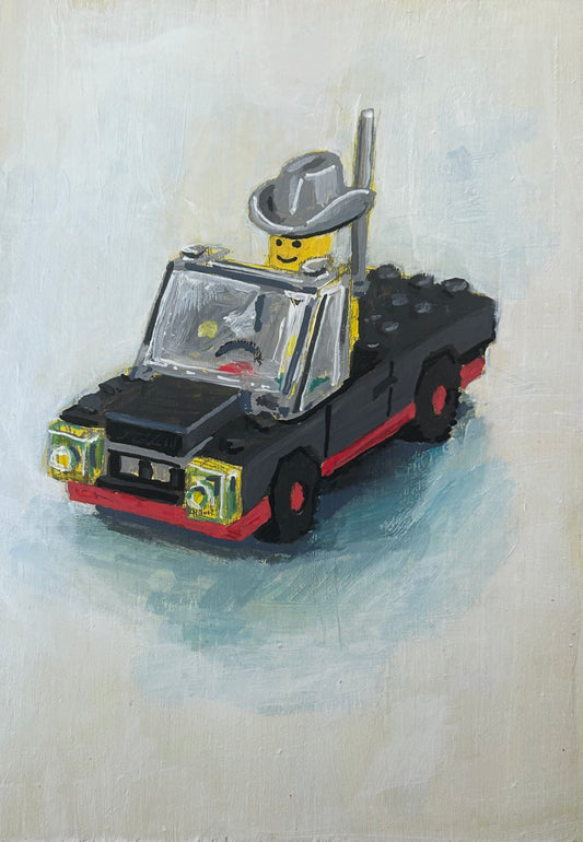 ‘I Will Take You’. Lego 1980 set 6627. A5 painting. Acrylic on board. Framed. 2025
