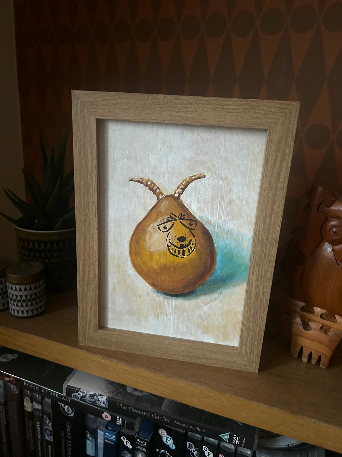 ‘I Was Yours’ Painting of Space Hopper toy. Acrylic on board. Framed. 2025.