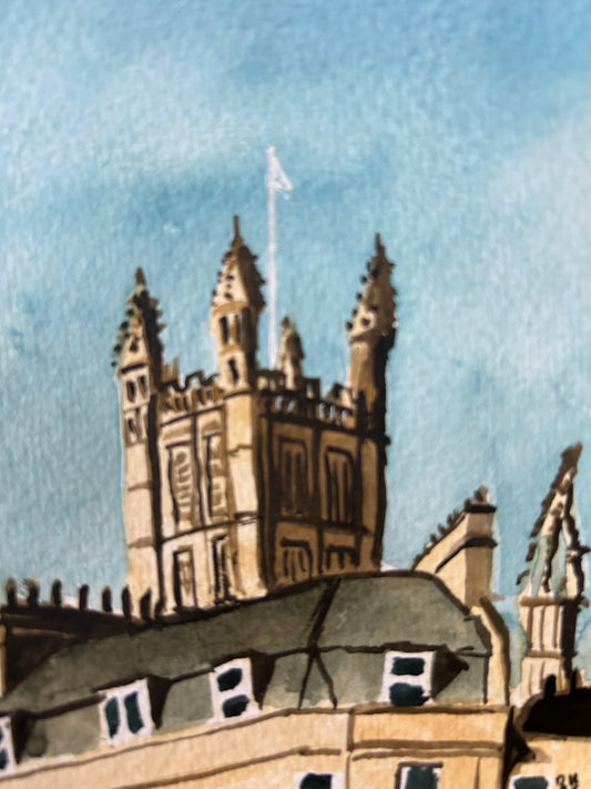 Bath Abbey, watercolour painting