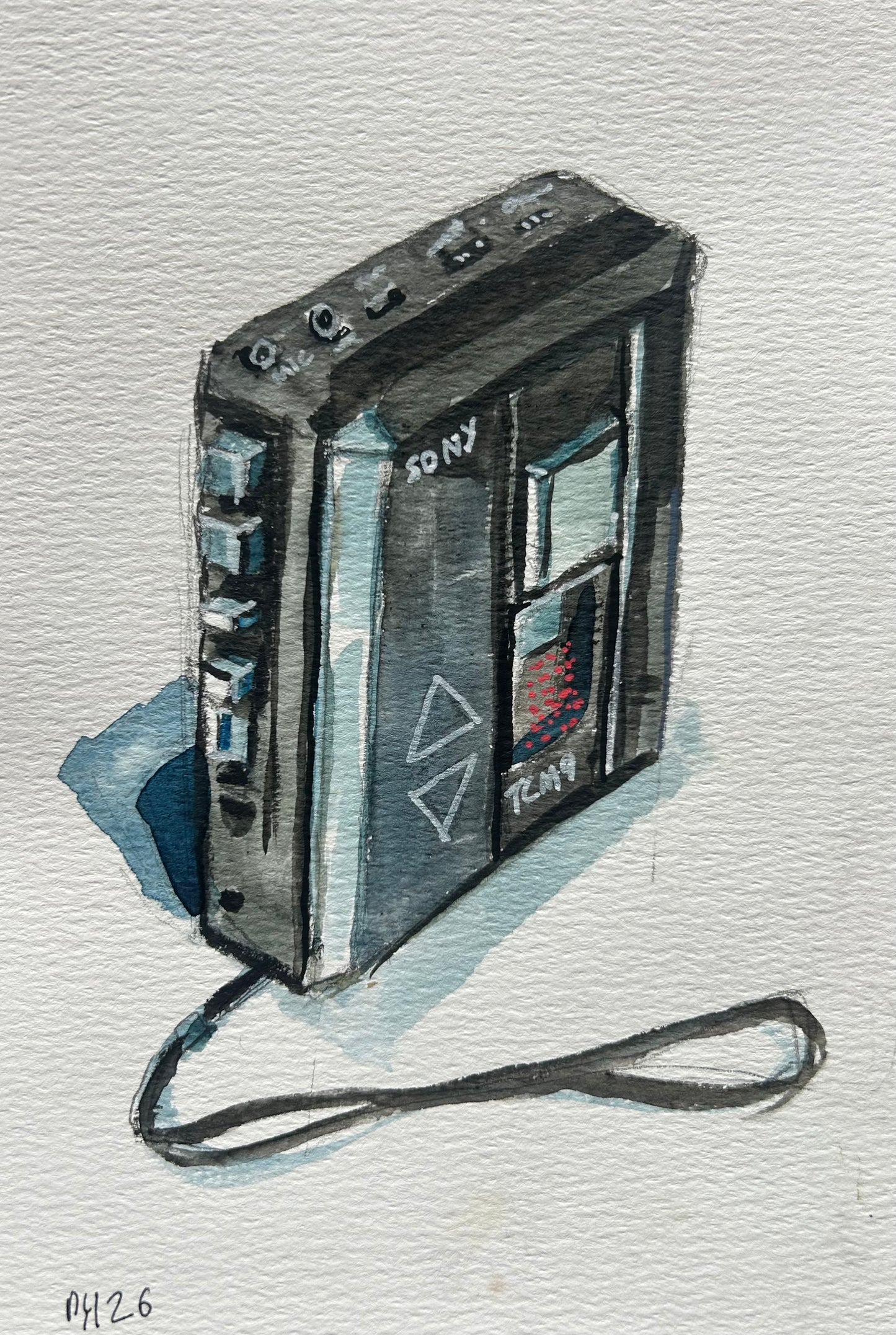 Sony Cassette-corder. TCM-9. A5 Painting. watercolour.