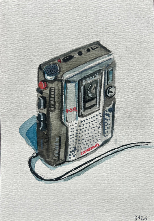 Sony Cassette-corder. TCM-200DV. A5 Painting. watercolour.