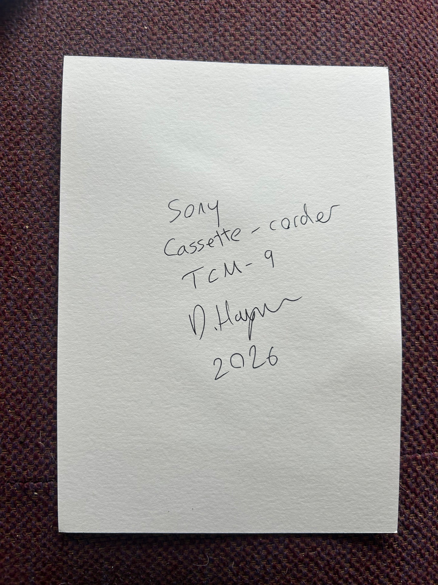 Sony Cassette-corder. TCM-9. A5 Painting. watercolour.