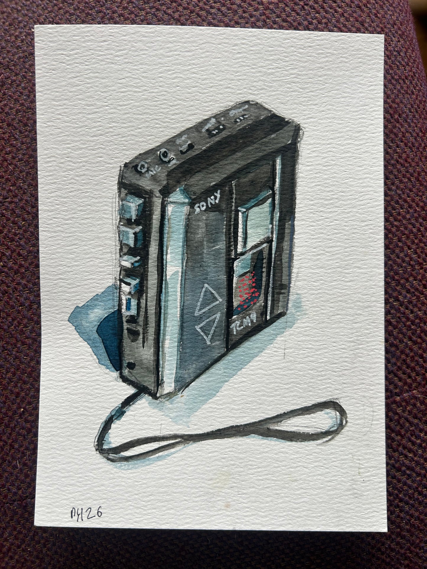 Sony Cassette-corder. TCM-9. A5 Painting. watercolour.