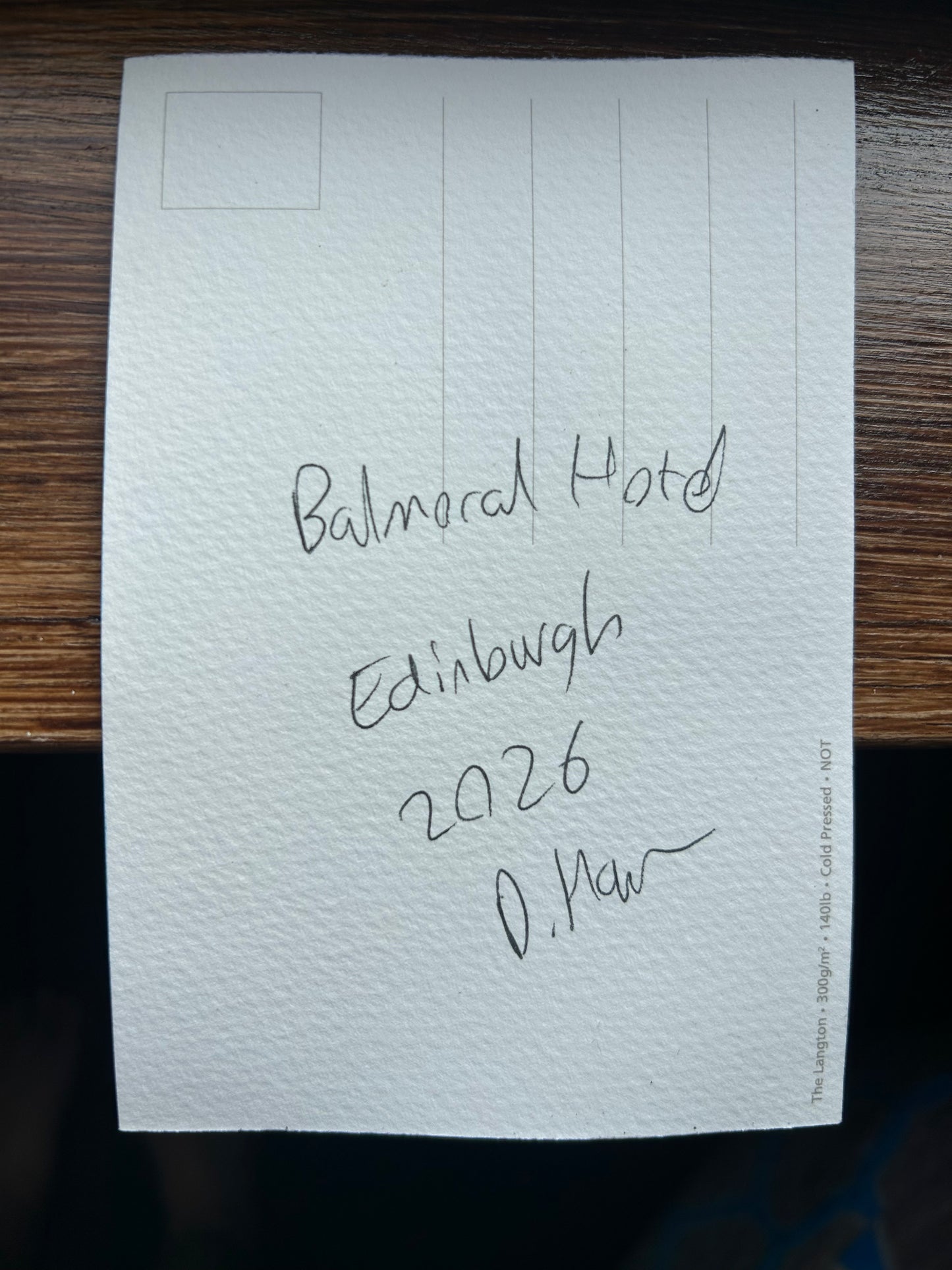 Painting of Balmoral Hotel in Edinburgh, near Waverley Station. Postcard Painting. watercolour.