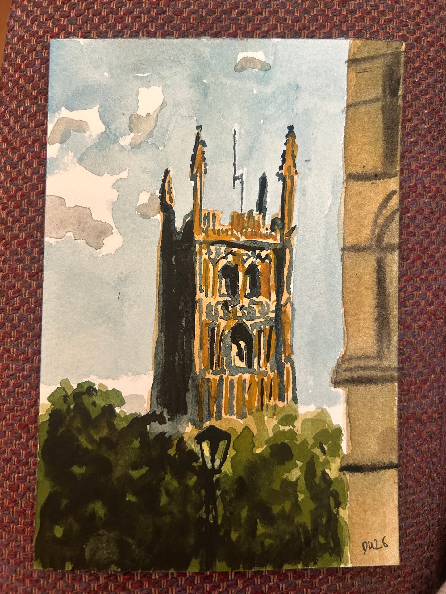 St Peter’s Collegiate Church, Wolverhampton. Postcard Painting. watercolour.