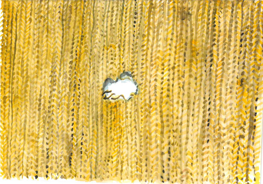 ‘Hole in Jumper’ illustration A-4 (b) Original painting for the book ‘Knit Repair’ by Alexandra Brinck, published by Quadrille/Penguin. Watercolour on paper A5.