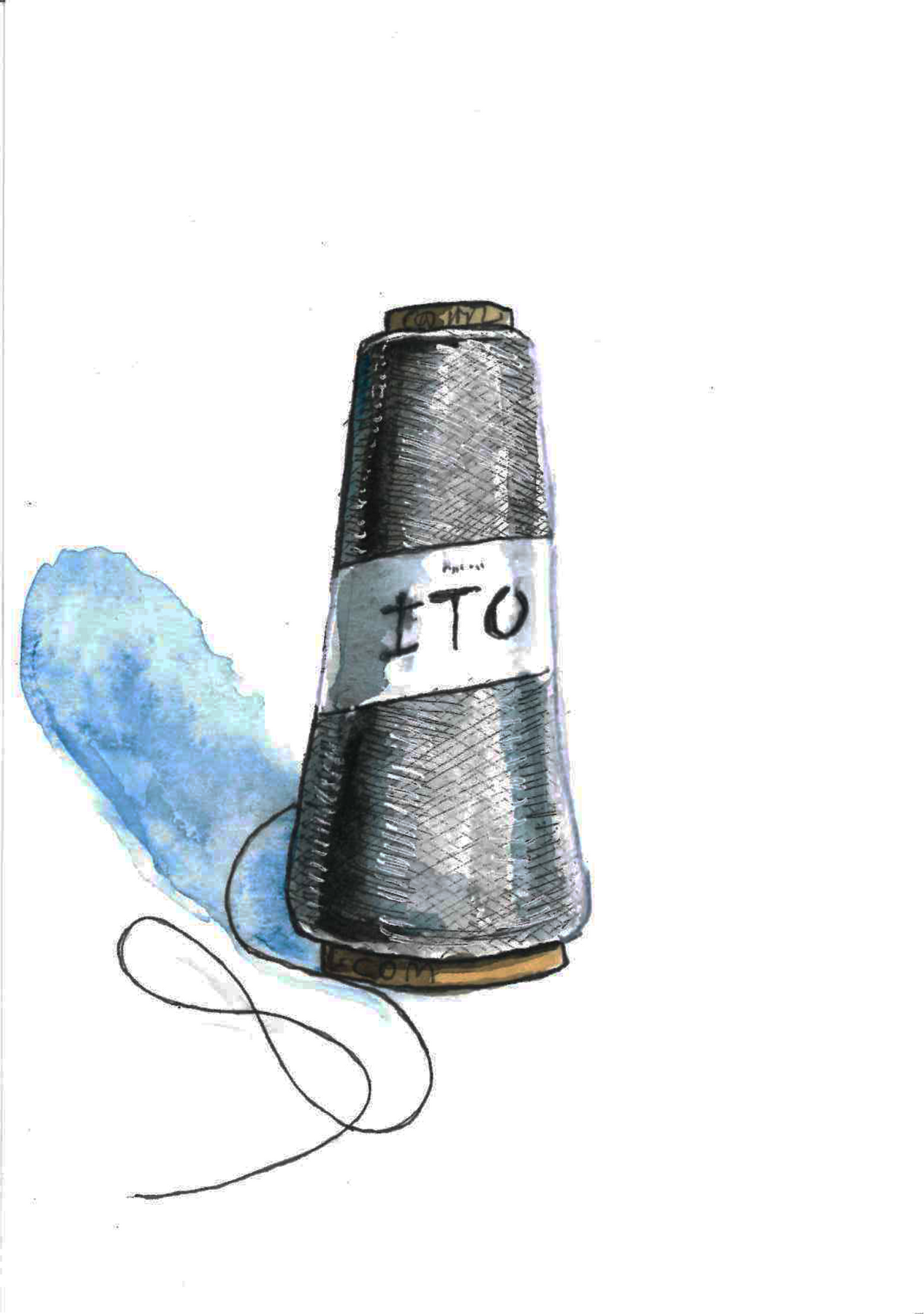 ‘A vintage spool of thread’ illustration A-2. Original painting for the book ‘Knit Repair’ by Alexandra Brinck, published by Quadrille/Penguin. Watercolour on paper A5.