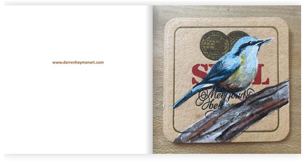 Birds on Beer Mats. A 104 page hardback book. 21cm x 21cm.