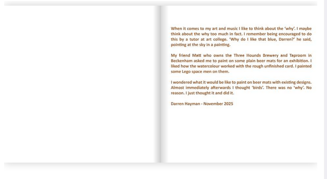 Birds on Beer Mats. A 104 page hardback book. 21cm x 21cm.