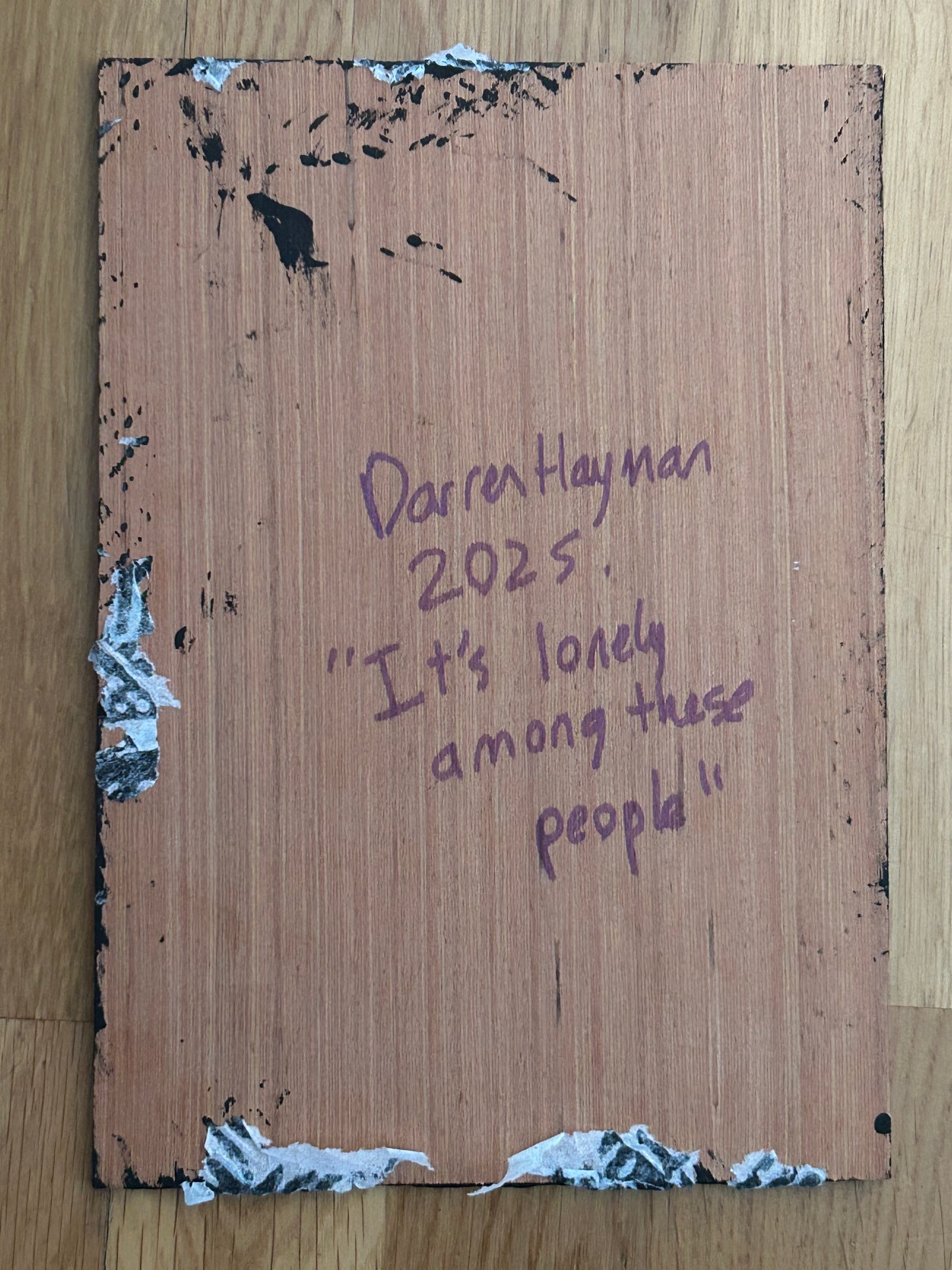 ‘It’s lonely among these people’ A5 night painting. Acrylic on board. Framed. 2025 32